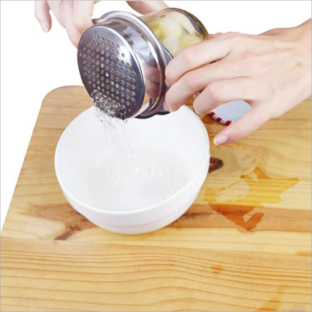 Stainless Steel Silver Can Tin Round Hole Strainer Drainer Liquid Drain Home