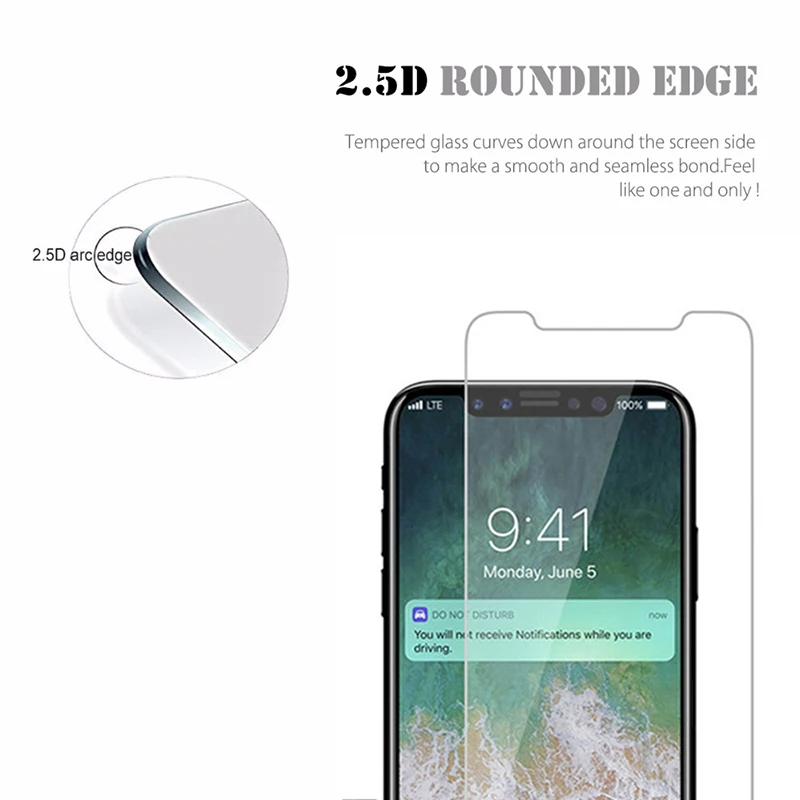500 шт закаленное стекло 9H Защитная пленка для экрана для iPhone 11 Pro Max XS XR X 8 7 6 6S Plus 5 5S SE 2.5D Arc Edge High Clear