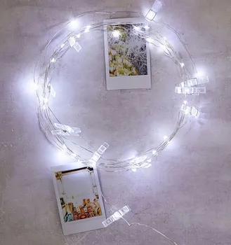 

Battery operate 30 LED Copper Wire photo clip string lights Starry Fairy lights led lamps for Christmas party wedding decoration