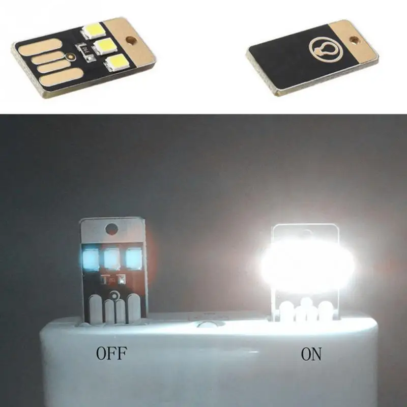 2 шт. Портативный мини USB Мощность 3 светодиодный Ночной светильник 0,2 W 5V Ультра-тонкий USB Светодиодный светильник для Мощность банк портативного компьютера практичный