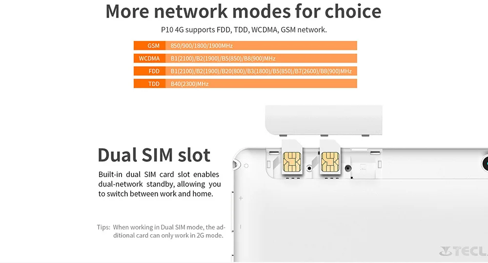 Teclast P10 4G Tablet PC 10,1 дюйма ips 1280*800 Android 8,1 MTK 6737 4 ядра 2 Гб Оперативная память 16 GB Dual Band 4850 mAh Телефон Phablet gps