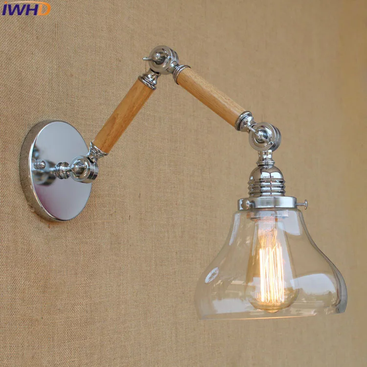 

IWHD Retro Vintage Industrial Loft Wall Lamp In Bathroom Wandlamp LED Swing Long Arm Sconce Wall Lights for Home Lighting Stairs