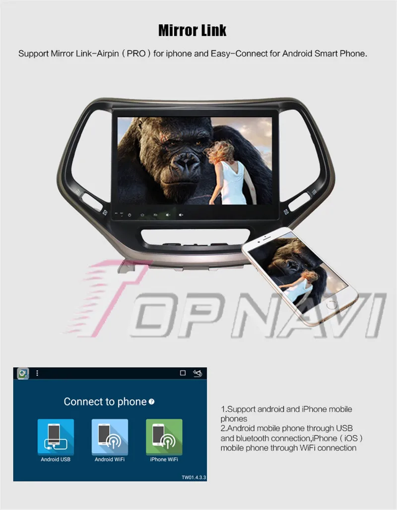 1 din android For Jeep Cherokee 2016