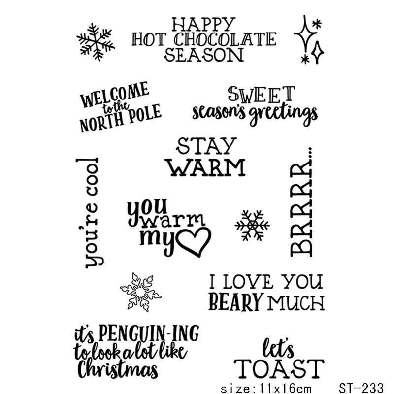 

ZhuoAng Happy winter/hot chocolate Transparent and Clear Stamp DIY Scrapbooking Album Card Making DIY Decoration Making