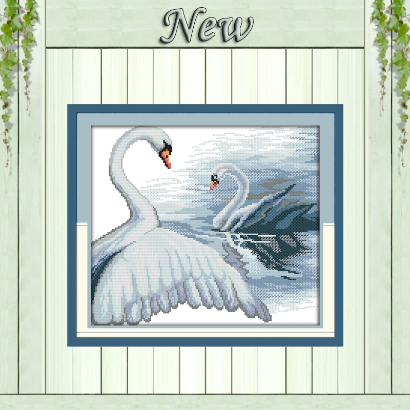 

Swan lake animal decor painting counted printed on canvas DMC 14CT 11CT DMC Cross Stitch chinese Embroidery kits Needlework Sets