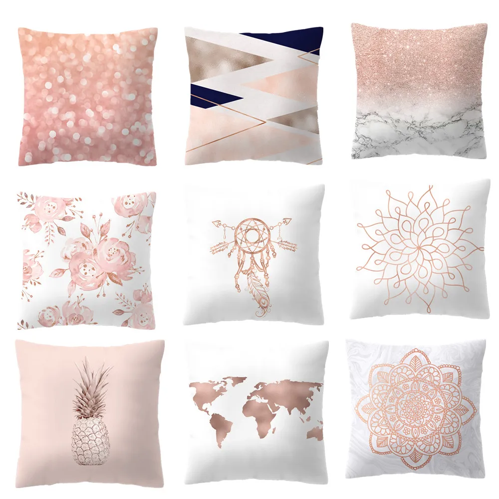 1pc 45x45cm Rose Gold Pink Cushion Cover Home Decoratio nordic