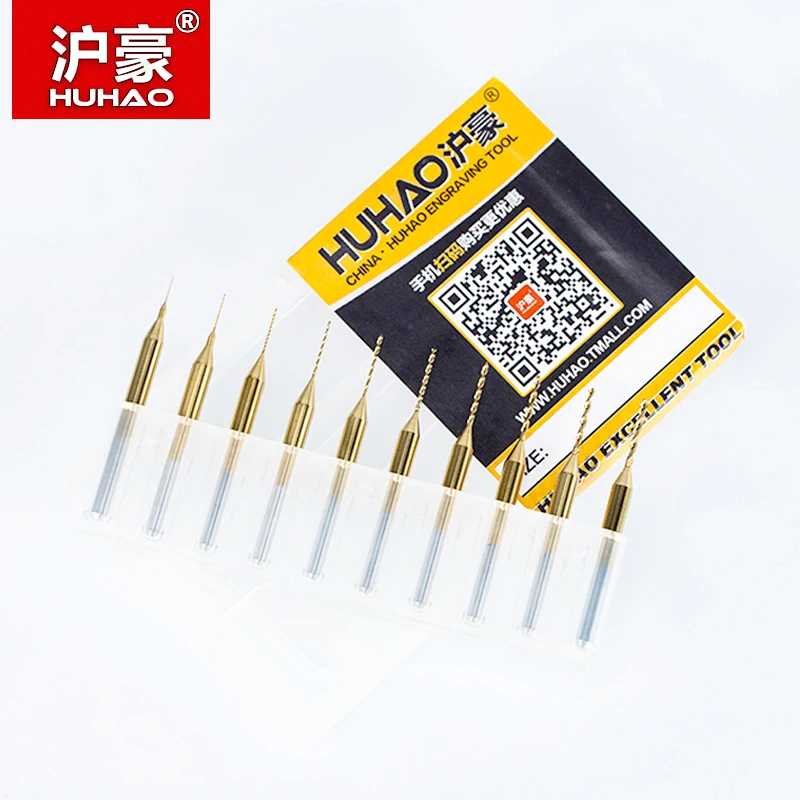 HUHAO 10 шт./лот Карбид с титановым покрытием PCB мини сверло 0 2 мм 1 Аксессуары для