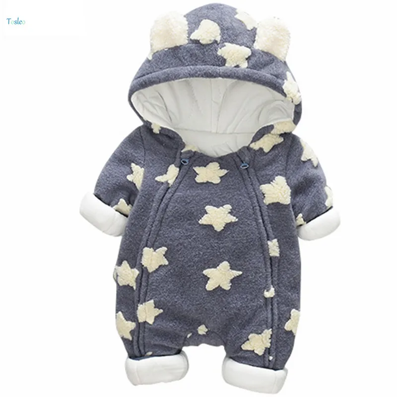 

Winter Romper Cotton Padded Thick Newborn Baby Boy Warm Jumpsuit Fashion Baby's Outwear Toddler Girl Outfits Funny Print Costume