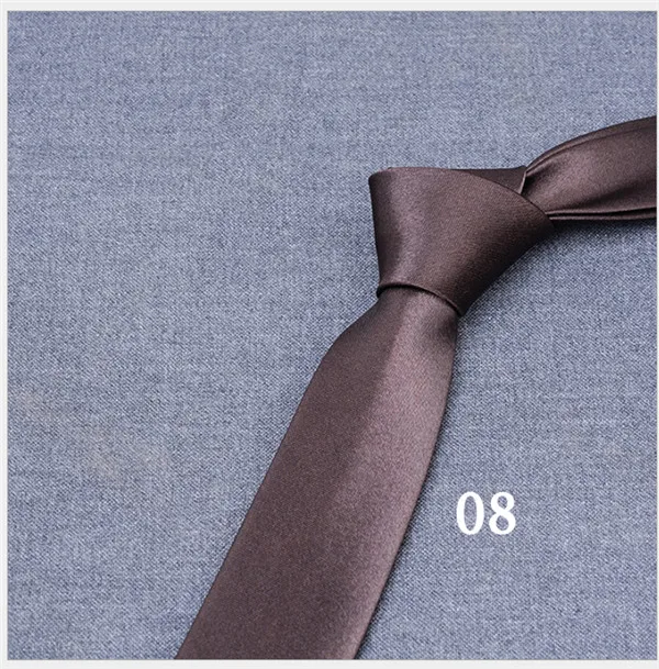 Новое поступление, 8 см, однотонные деловые галстуки ручной работы, роскошные гладкие атласные мужские галстуки, однотонные официальные темно-синие розовые свадебные галстуки - Цвет: 08