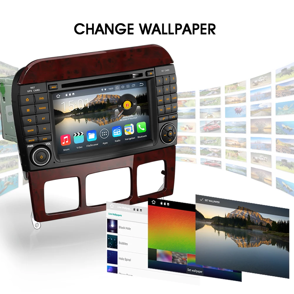 7 &quotAndroid 8 0 Авторадио WiFi 3G Автомобильный dvd плеер для Mercedes S/CL W220 W215 S500 CL600