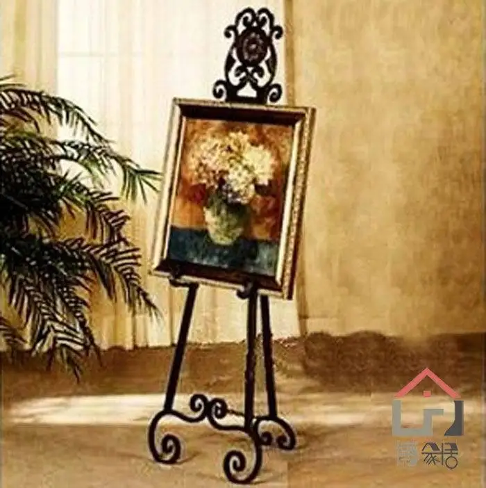 Wrought Iron Floor Display Easel Painting Frame Campus Photo Frame