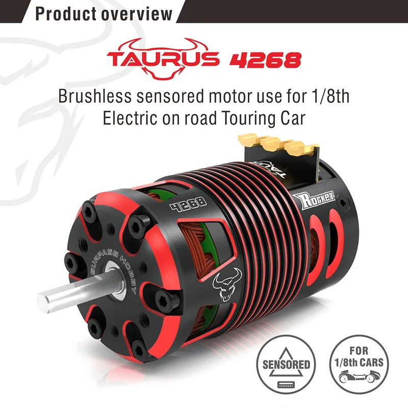 

SURPASSHOBBY Rocket 4268 V2 2700KV 1850KV Sensored Brushless Motor for 1/8 RC On-road Off-road Car