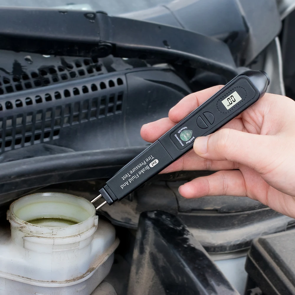 

2 IN 1 Brake Fluid and Tire Pressure Test Auto Vehicle Diagnostic Tools for DOT3/DOT4 Brake Fluid Liquid TPMS OBD2 Tester