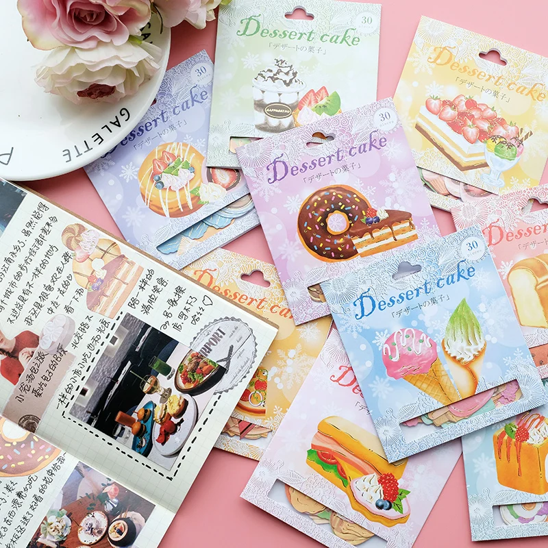 

Cute Japan sweet food paper diary sticker Decoration label sticker pack 1 lot = 30 pcs