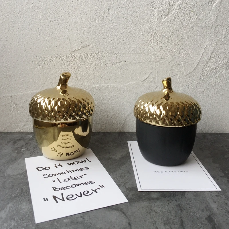 

Export USA gold pineapple 3D texture cute little pineapple jar / fragrance candle DIY container storage jar jewelry jar