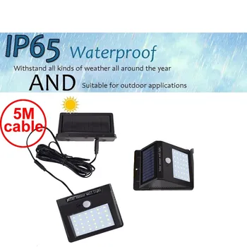 

30 leds solar light detachable panel led strips bulb heat resistant outdoor for yard lawn patio lantern security emergency deck