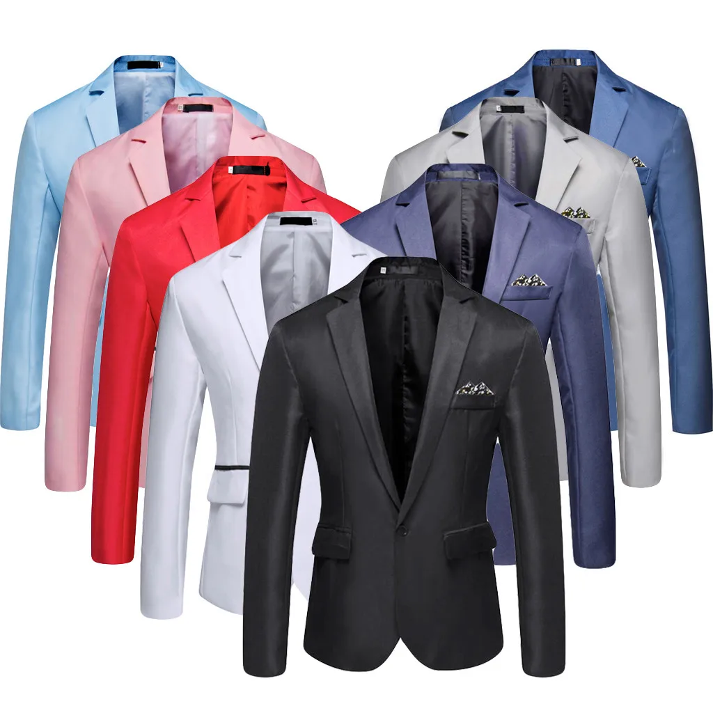

Plus Size Fashion blazer Suit Jacket Solid For Business Wedding Party Outwear Coat Suit Tops veste costume homme 8 Colors