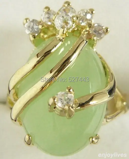 

Wholesale FREE SHIPP >Natural Light Green stone Yellow stone Crystal Ring Size: 6.7.8.9