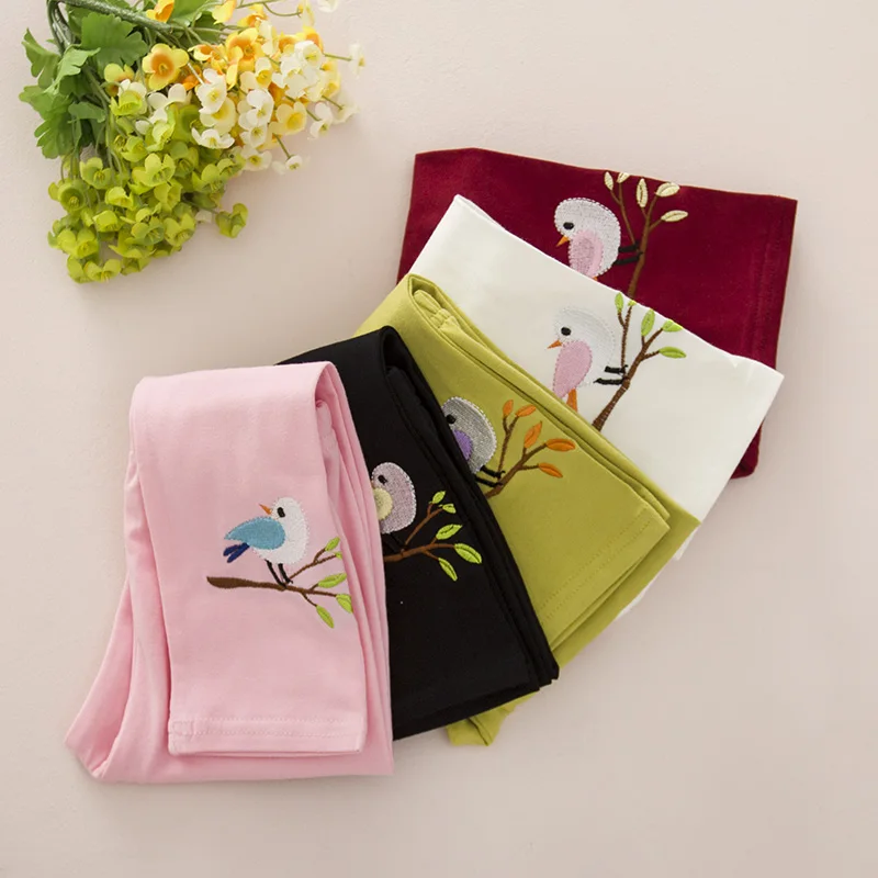 New Toddler Baby Girls Kids Skinny Pants Warm Leggings Girl Bird Pattern Stretchy Pants Trousers Hot