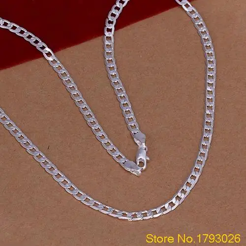 

Qualitied Silver Plated 4MM Cute Pendant Men's Necklace Chain Charm Jewelry 4T68