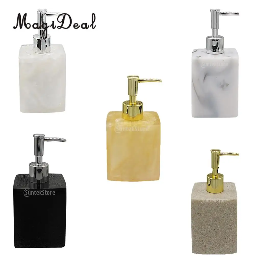 Fashion Resin Soap Dispenser Bathroom Pump Storage Bottle  Black