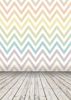

Washable print rainbow colors chevron pattern photographic backgrounds for portrait photography backdrops F-827