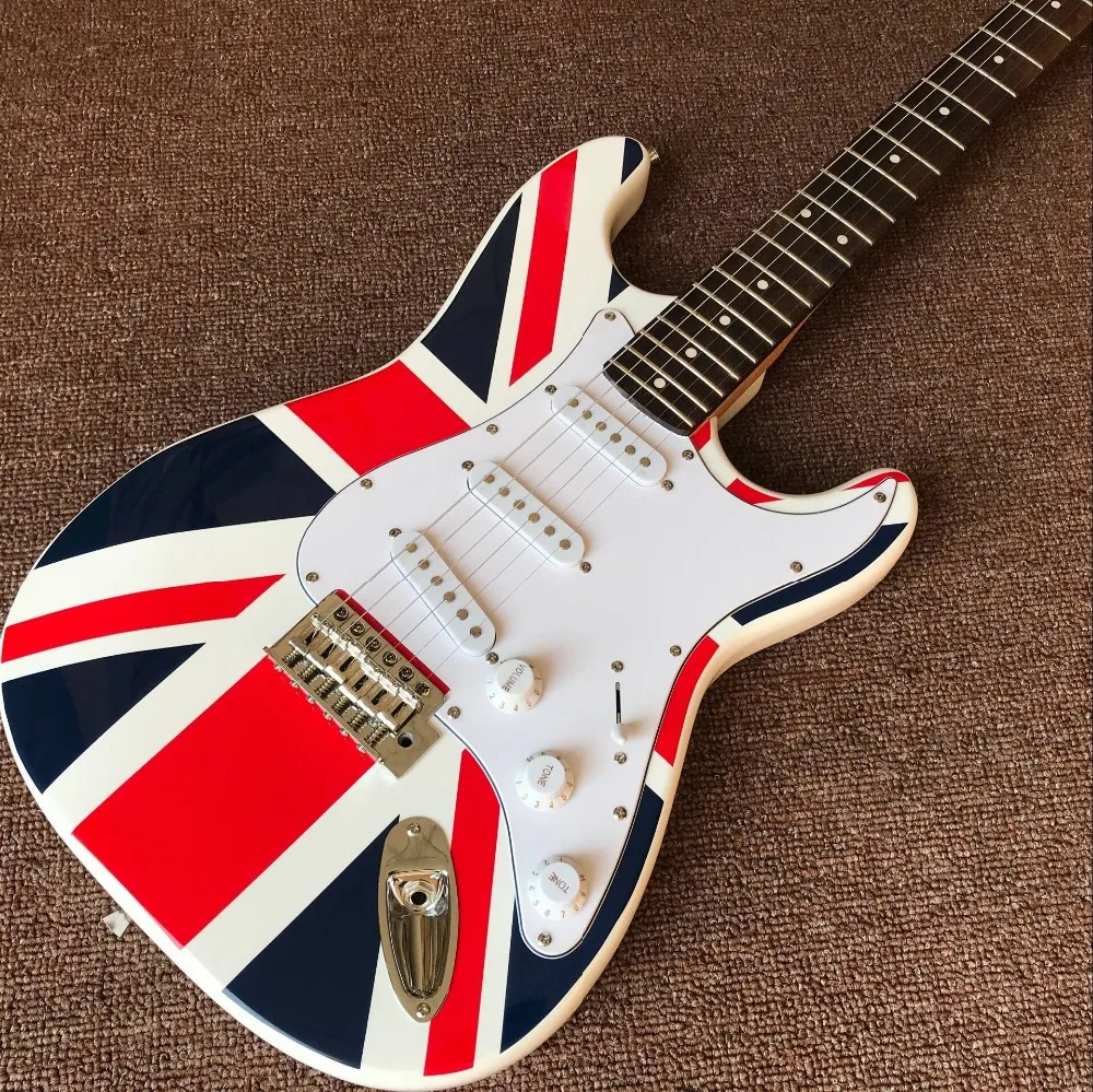 

New style electric guitar,national flag flame, Rosewood fingerboard guitarra,real photos