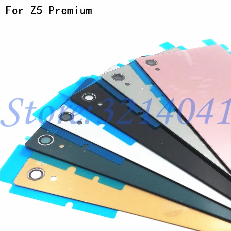

Back Battery Cover Door For Sony Xperia Z5 Premium Z5 Plus E6883 Housing Rear Glass Case With Sticker And Logo