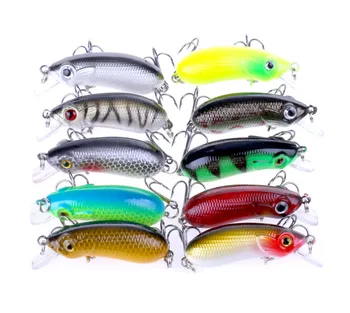 

100pcs Mini Hard Crank Fishing Lures Laser Crankbait 7g 5cm Plastic Fishing Tackle Bass Bait 10 Colors Wholesale