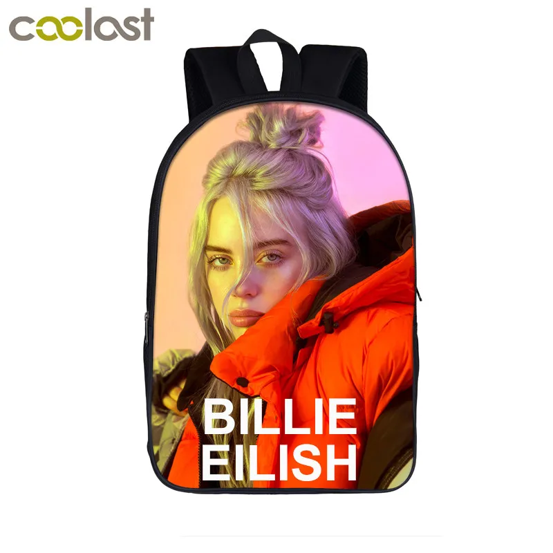 Billie Eilish рюкзак для подростков мальчиков и девочек, детские школьные сумки в стиле хип-хоп, Женская Повседневная сумка, школьный рюкзак для студентов - Цвет: 16em03