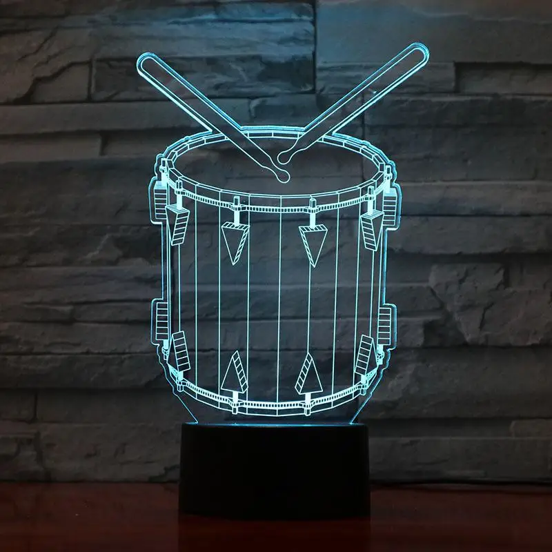 Валторны Usb 3d светодиодный ночной Светильник многоцветный цветная(Rgb) для мальчиков, для малышей и детей постарше, футболка подарки музыкальный инструмент атмосфера настольная лампа прикроватный - Испускаемый цвет: 11