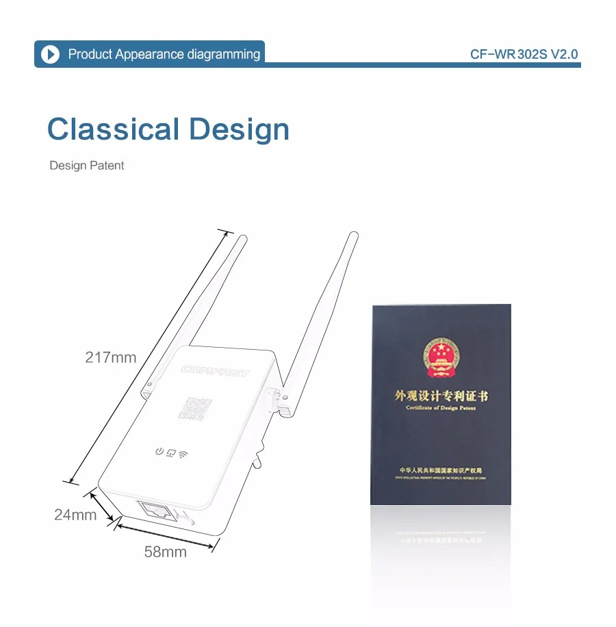 COMFAST CF-WR302S-V2 беспроводной wi fi ретранслятор 300 МБ Range Extender сигнала Усилители домашние укрепления Booster 802.11N/B/G