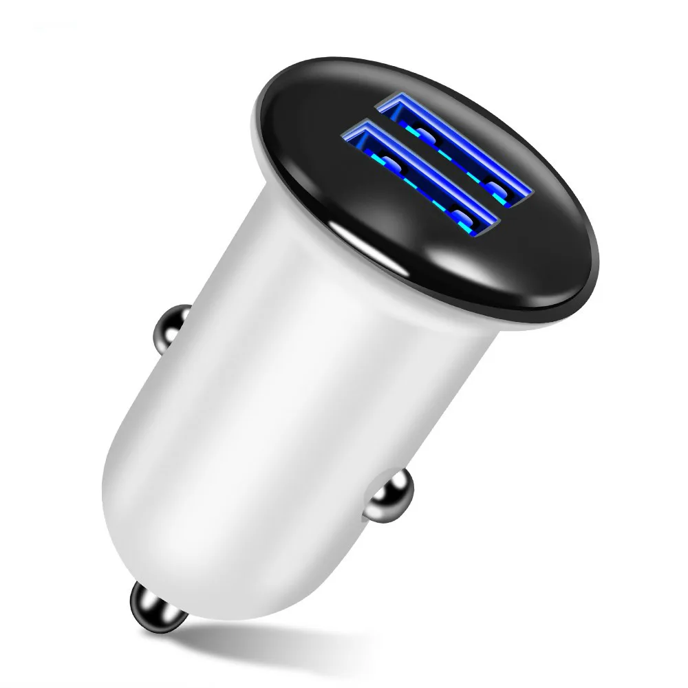 

Mini Dual USB Car Charger Adapter 3.1A Max Car-Charger Mobile Phone Car USB Charger Auto Charge 2 Port for Samsung iPhone Xiaomi