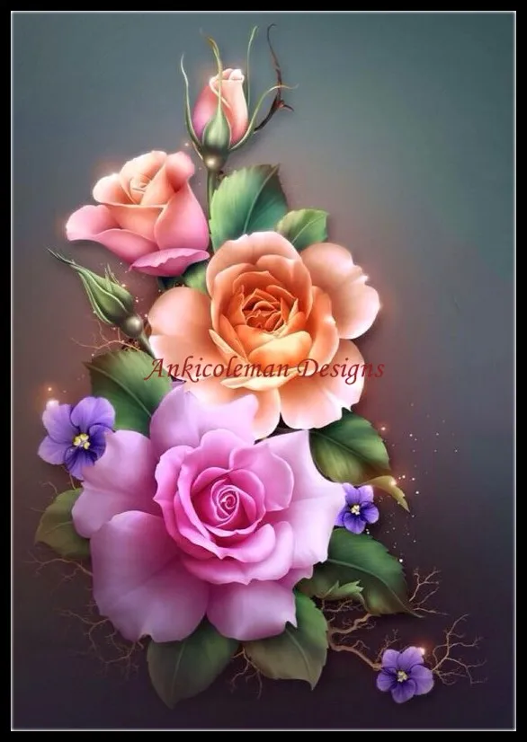 Needlework for embroidery DIY DMC High Quality - Counted Cross Stitch Kits 14 ct Oil painting Spring Roses | Дом и сад