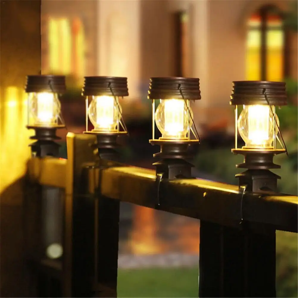 

2Pcs/Lot Led Solar Garden lights Solar Column lamp Hanging Lantern Light Retro Garden Landscape Lighting warm / white light