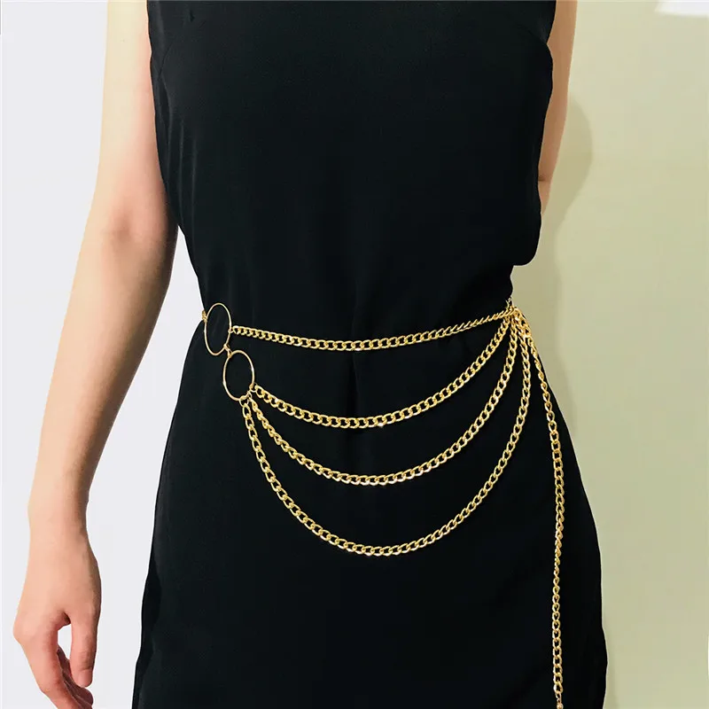 Fashion Women Retro Meta Waist Chain Belt Dress Waistband Body Chain