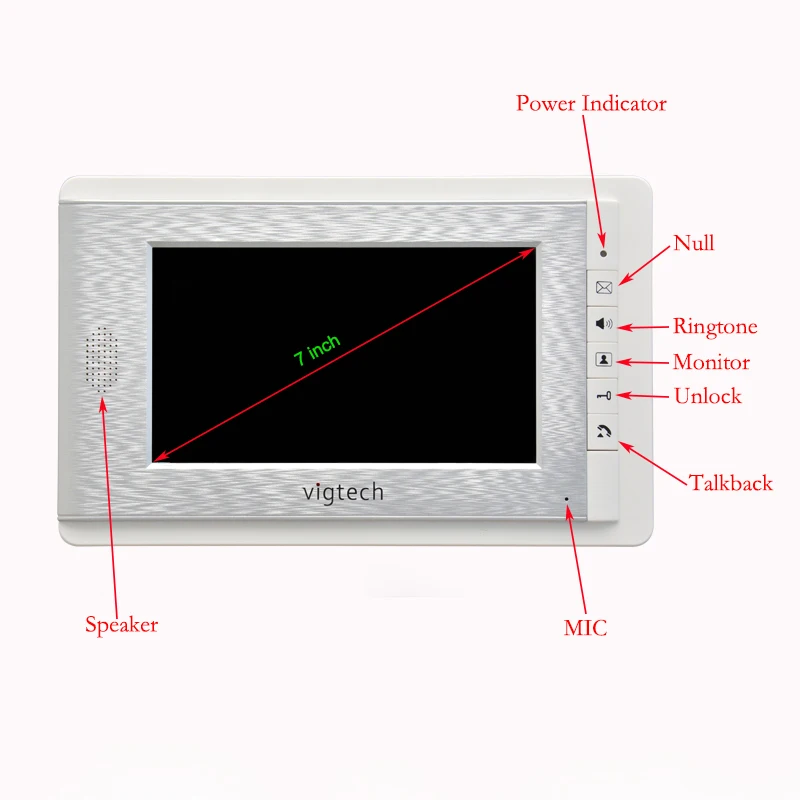 Vigtech 7 ''Цвет видео-телефон двери 3 Мониторы с 1 внутрнний дверной звонок может управлять 3 домов для многоквартирных RFID Камера