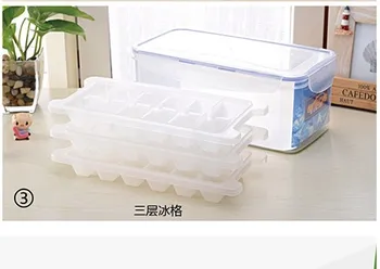 

3 .25 L three layers ice cube tray lid frozen block of ice mold box / ice box / Iceman folder kitchen tool