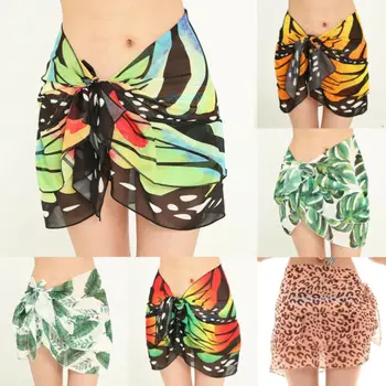 

2019 Women Beach Bikini Cover up Swim Skirt Short Wrap Sarong Beachwear Pareo