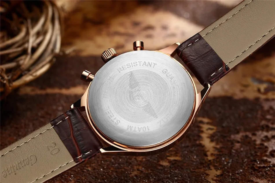 GUANQIN Luxury Watches Men Top Brand relogio masculino relojes Fashion Wristwatch Men Sport Leather Strap Quartz Watch Montre Homme (8)