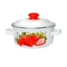 Кастрюля цилиндрическая Лысьвенские эмали, Сочная клубника, 1,5 л