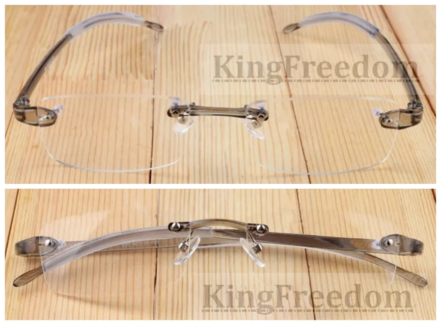 

Rimless Flexible TR-90 Transparent Gray Eyeglass Frames Spectacles Glasses Rx able 620