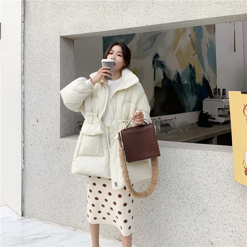 

For 40-65 kg 2019 zipper cotton coat women jacket female winter thickening loose midi cotton clothing to keep warm jacket parka