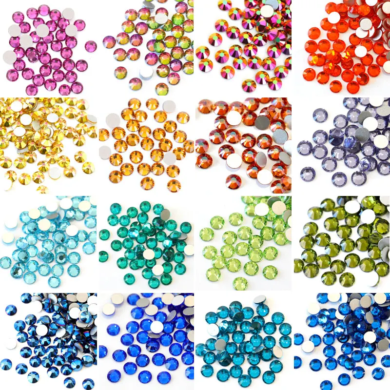 

2028 Multicolor Crystal Non Hot Fix Rhinestone Flatback Glass Strass Non Hotfix Rhinestone For Nail Art Decorations B3398