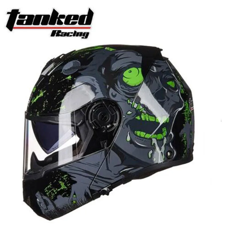 Tanked Racing ECE одобренный двойной объектив шлемы для мотоцикла T270 с открытым лицом