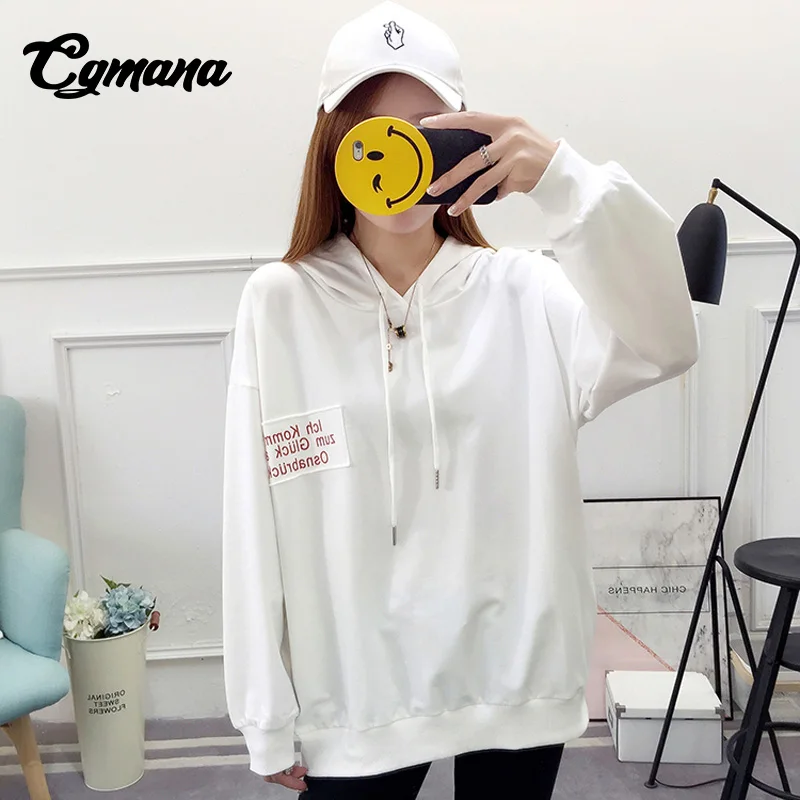CGmana Weatshirt For Women 2018 Autumn Harajuku Large Size Hoodies Female Letter Printed Loose Hoody Tracksuit For Women moletom Hoodies