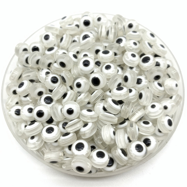 8mm Oval Shape Spacer Beads Evil Eye Beads Stripe Resin Spacer Beads For Jewelry Making Bracelet Necklace Charms