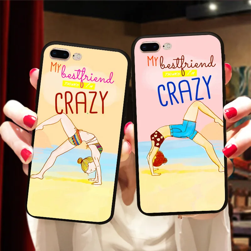 Силиконовый чехол с надписью Best Super Friends для женщин подходит к паре iPhone X 8 5 5S XR XS Max 6