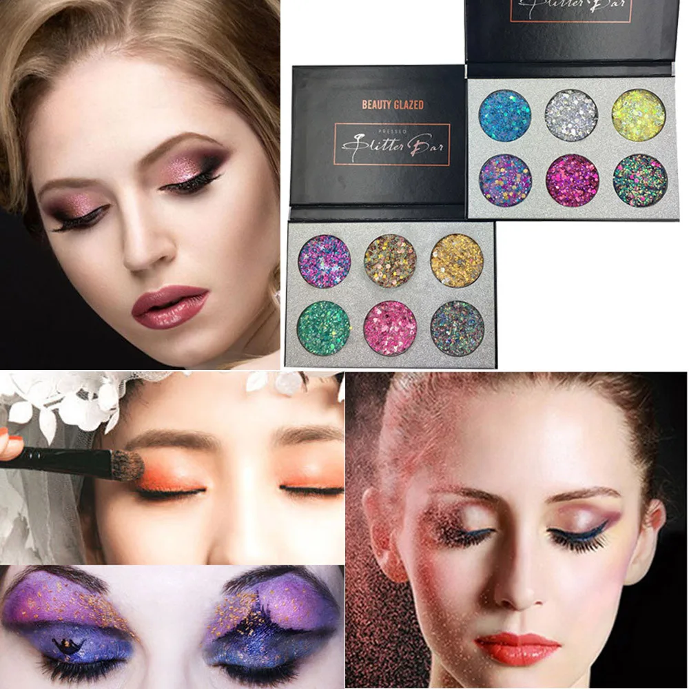 Beauty glazed eyeshadow Palette Shimmer Glitter Eye Shadow Powder
