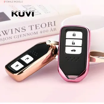 

New Soft TPU Car Key Cover Case For Honda Hrv Civic 2017 Accord 2003-2007 Cr-v Freed Pilot Keychain Holder Car Styling